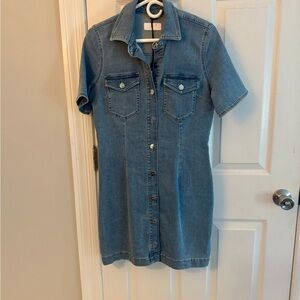 7 For All Mankind Blue Denim Dress